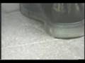 Dirt on shiny shoe 