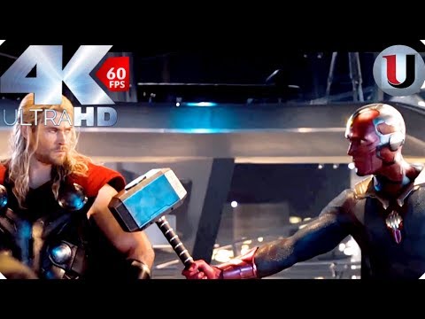 Vision Lifts Thors Hammer - Creating Vision - Avengers Age of Ultron 2015 Movie Clip (4K HD)