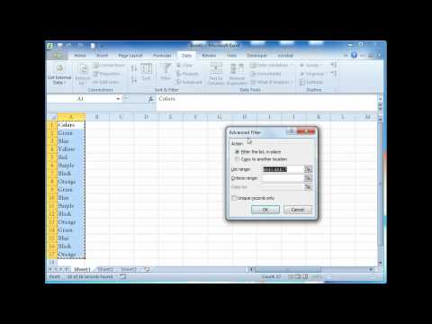 how to remove filter in excel