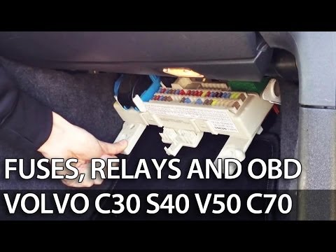 Where to find fuses, relays and OBD port in Volvo C30 S40 V50 C70 (fuse box)