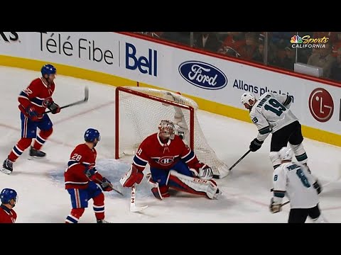 Video: Joe Thornton hanging around net tucks 8th goal of season past Carey Price