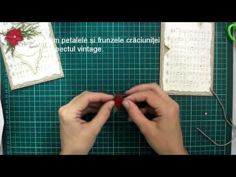 Tutorial video felicitare de Crăciun vintage Tutorial video felicitare de Crăciun vintage
