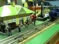 first train night for 2009. features illinois central orange freight, canadian pacific freight in ho, lionel 700 series passenger cars, and a little set from katsumi.