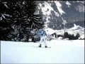 Langenboom aan het snowboarden in Mayrhofen