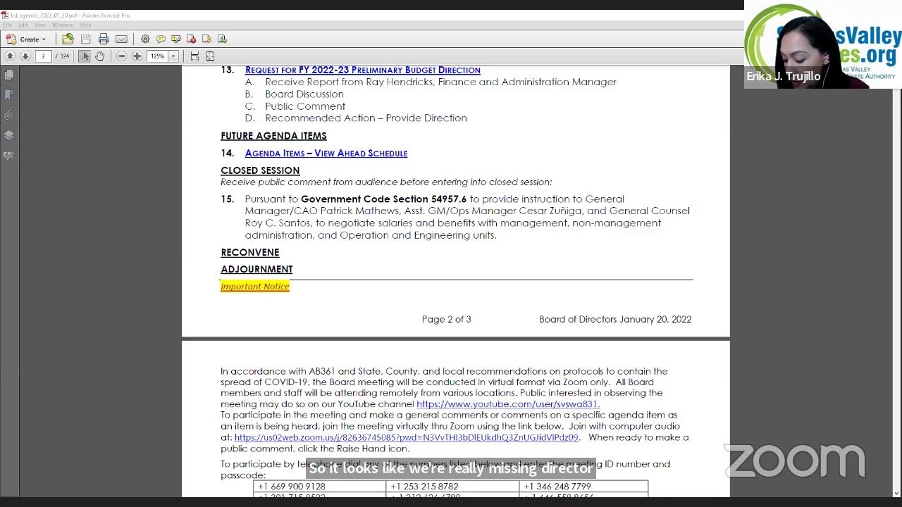 Board Of Directors Meeting 01.20.22