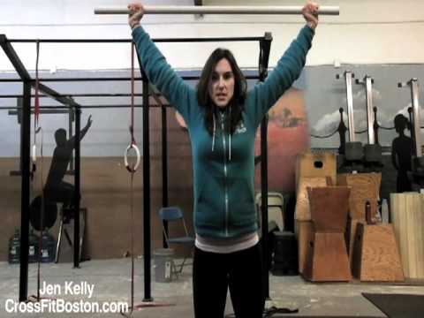 Overhead - Jen Kelly from CrossFit Boston demonstrates how to properly do an overhead squat.
