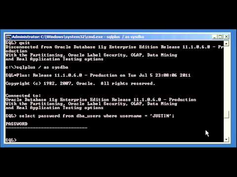 how to recover oracle xe password