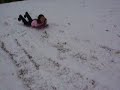 Me sledding...while chelsey taped it lol
