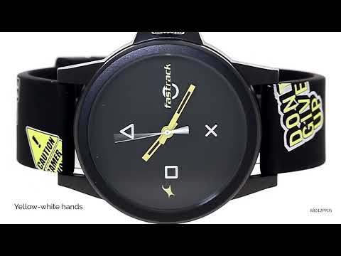 Buy Online Fastrack Arcade Quartz Analog Black Dial Silicone Strap