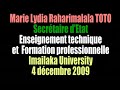TOTO Marie Lydia : Imailaka University