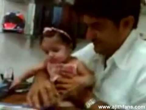 Cute Little Anoushka plays with Ajith and Shalini - Exclusive