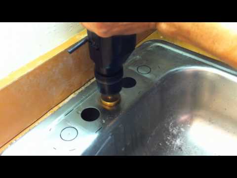 how to cut a hole in a stainless steel sink