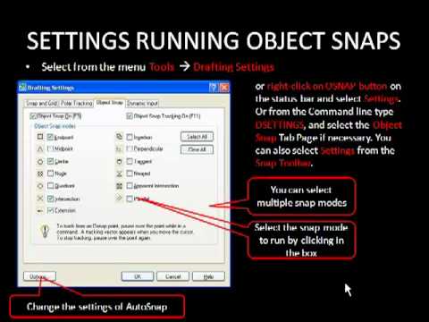 how to snap to points in autocad