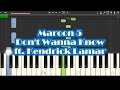 Maroon 5 Don't Wanna Know Easy Piano Tutorial ft. Kendrick Lamar