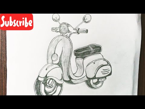 video-linktoworks-How to draw a scooter step by step || Vaspa drawing - YouTube