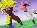 Dragon Ball Z goku super saiyan 3 vs fat majin and kid buu