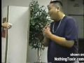 This is how a big guy tries to overcome his fear to roaches...very fuckin' funny
