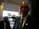 james tucker, publisher and ceo of african american voice, on 27 aug 2008 in the colorado convention center, dicussing hillary clinton's speech endorsing obama's candidacy on the evening of 26 august 2008.