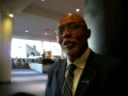 james tucker, publisher and ceo of african american voice, on 27 aug 2008 in the colorado convention center, dicussing hillary clinton's speech endorsing obama's candidacy on the evening of 26 august 2008.
