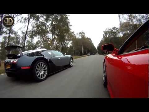Bugatti Veyron vs Ferrari F430 JDC - Ferrari Owners Club Herfstrit 2012