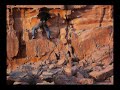Lubor climbing a wall in Wadi Rum in Jordan Lubor climbing a wall in Wadi Rum in Jordan