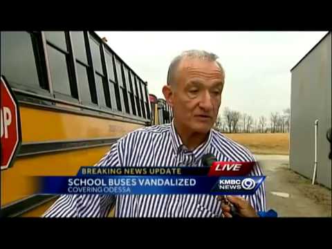 school vandalized - The Layfayette County Sheriff's Office said someone has vandalized some of the school buses used by the Odessa School District.