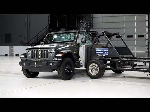  Jeep Wrangler vuelca en las pruebas choque del IIHS