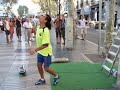 Un artista di strada a Barcellona