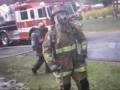 Firefighter closecall while wearing helmet cam