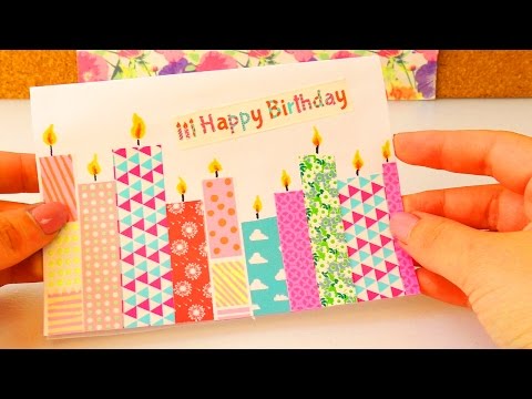 Washitape Geburtstagskarte | DIY Karte mit Kerzen | Super einfach & schön | Birthday Card Idea