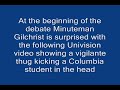 columbia student karina garcia shames minuteman james gilchrist in debate