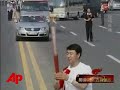 Raw Video: Olympic Torch Winds Through N. China