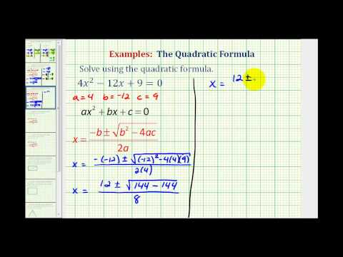 video-linktoworks-Ex: Quadratic Formula - One Real Rational Repeated...