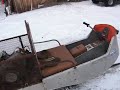 A fine piece of snowmobiling history, the 1969 Snow Bug! This quick video is proof to all those non-believers that it does run! They didn't believe me when I said I could walk back in the bush and have the Snow Bug running and driven out of the shed in under 15 minutes. I won that challenge!