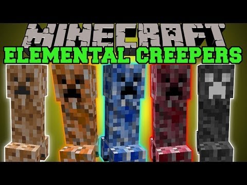 Minecraft: ELEMENTAL CREEPERS (EPIC CREEPER MOBS WITH COOL ABILITES!) Mod Showcase