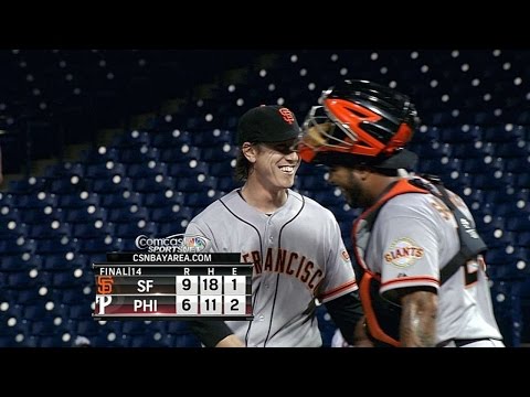 Lincecum records the first save of his career