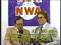 When Georgia Wrestling returned to WTBS on 8/4/84, they briefly taped the show in Charlotte using Jim Crockett's production facilities. When they taped local promos for the show, none of the Georgia regulars were on hand, so they had Crockett wrestlers step in and talk about the upcoming Georgia matches. This is an example of one of those promos, where Tully Blanchard comments on an upcoming match between Ted Dibiase and Brad Armstrong