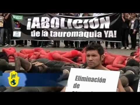 Topless students protest bullfighting in Columbia: Bogota Mayor Gustavo Petro calls for a ban Topless students protest bullfighting in Columbia: Bogota Mayor Gustavo Petro calls for a ban