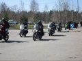 The parade of motorcycles located in Rauma