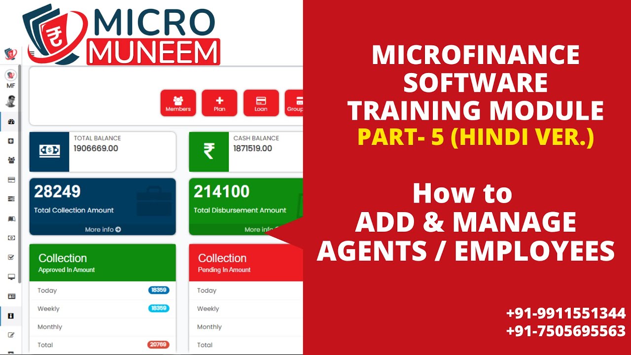 Part- 5: How to add Agents or Employees | Microfinance Software Demo Training Module Micromuneem