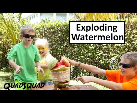 Exploding Watermelon Experiment with Rubber Bands