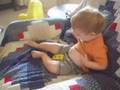 Jonah plays in the chair
