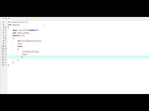 how to remove duplicate characters in a string in c