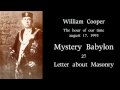 27 Letter about Masonry - william cooper MB  pt1.mp4