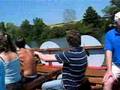 Römische Galeere fahren auf der Donau