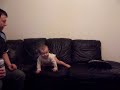 Chops climbs onto the sofa