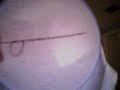 Backstitch embroidering and knot Backstitch embroidering and knot