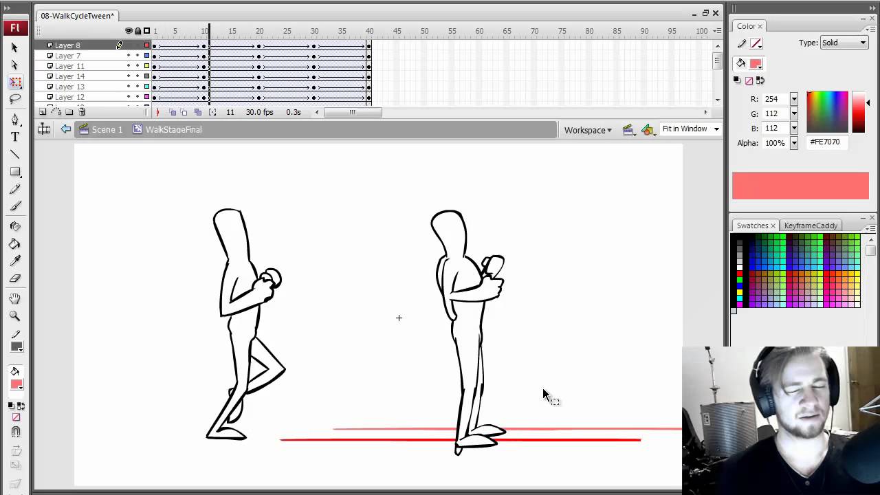 2d walk cycle tweened animation tutorial