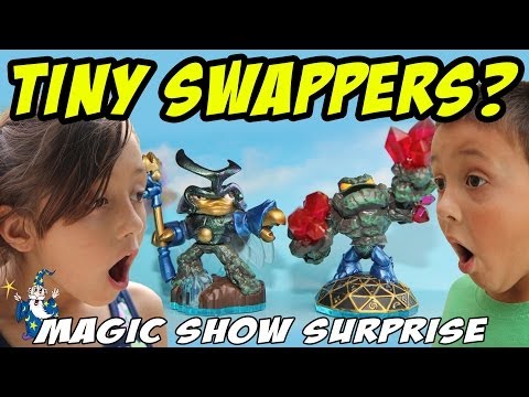 Tiny Swappers? Skylanders Magic Show Surprise! Swap Force Fun