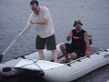 Inflatable Boat Out of Gas, But what a great Tunnel Hull Speed Boat
